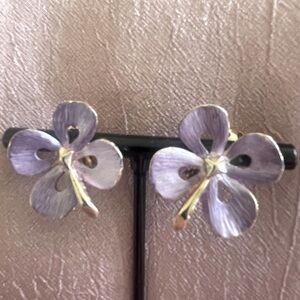 Lavender Pansy Earrings